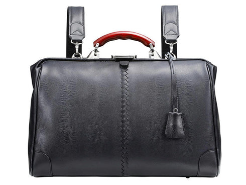 【豊岡鞄 YOUTA YK-2 ブラック】YOUTA LIZARD3WAY横ダレスバッグL